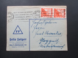 Österreich 1948 Nr. 842 MeF Senkr. Paar Freimarken Landschaften. Helft Österreichischen Kindern Kinderhilfs Appell - Covers & Documents