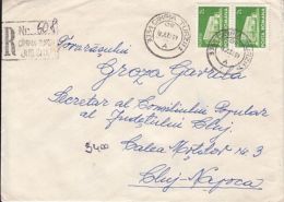 POST OFFICE, PORTO STAMPS ON REGISTERED ON COVER, 1989, ROMANIA - Briefe U. Dokumente