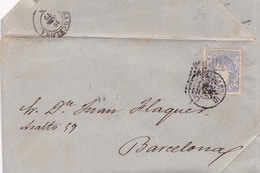 Año 1870 Edifil 107 50m Sellos Efigie Carta    Matasellos Rombo + Valladolid 14 - Storia Postale