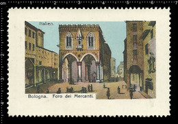 Old German Poster Stamp Cinderella Reklamemarke Vignette Erinnofili Publicité Italy Bologna Palazzo Della Mercanzia - Schlösser U. Burgen