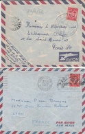 FM 12 De France Sur 2 Lettres De Madagascar Tamatave 28/6/52 (rouge) Et 15/12/55 (rouge Orangé) Etat B. - Lettres & Documents