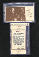 Rare Carnet Illustré Premier Jour Paris 17 Et 18 /06/1990 Le 50ème Anniversaire Appel De Gaulle Le N° 2656x4  P.Mayer TB - Conmemorativos