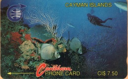 Cayman Island - CAY-3A, GPT, 3CCIA, Diver In Reef (Old Logo),  7.50 $, 56.000ex, 1991, Used - Iles Cayman