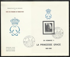 Monaco Grande Lettre Premier Jour Monaco Le 19/04/1983 Du Bloc N°24 En Hommage à La Princesse GRACE   TB - Lettres & Documents