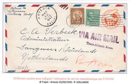 PANAM WW2 - 1941 - FAM-18 US Clipper Airmail Postal Stationery To NETHERLANDS Via Transatlantic Route German Censor E - Airplanes