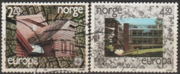 CEPT EUROPA 1987 COMPLETE SET USED .FROM NORWAY ARCHITECTURE.WOODEN ARCHITECTURE / STONE & MUD BUILDING - 1987