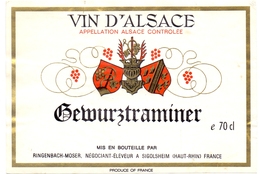 Etiket Etiquette - Vin - Wijn - D'Alsace - Gewurztraminer - Sigolsheim - Gewürztraminer