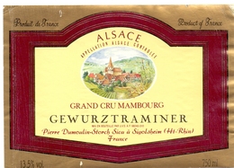 Etiket Etiquette - Vin - Wijn - D'Alsace - Gewurztraminer - Grand Cru Mambourg - Sigolsheim - Gewurztraminer