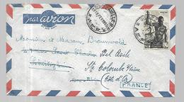 A.E.F Lettre Par Avion  De Brazzaville  18 Février 1956  Vers Sainte Colombe ( En Passant Par Schiltigheim ) - Lettres & Documents