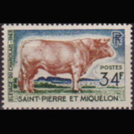 ST.PIERRE 1964 - Scott# 373 Bull 34f No Gum - Unused Stamps