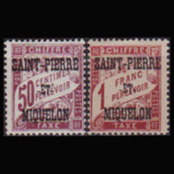 ST.PIERRE 1925 - Scott# J16-7 Numeral Opt. 50c-1f LH - Neufs