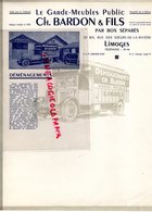 87-  LIMOGES- RARE LETTRE EN TETE CH. BARDON & FILS-GARDE MEUBLES PUBLIC-DEMENAGEMENTS-10 BIS RUE DES SOEURS MARGUERITES - Transport