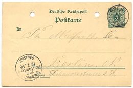 Germany 1898 5pf Crown Postal Card Speck To Berlin - Cartes Postales
