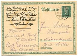 Germany 1928 8pf Hindenburg Birthday Postal Card Wissingen To Neuenkirchen Kreis Melle - Cartoline