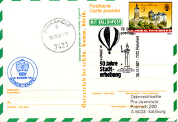 Ballonpost 1987 Entier Postal Illustre Par Ballon De Pinkafeld. Nº 78 - Par Ballon