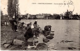 NW_cpa 22_CHATELAUDREN - Lavandières Sur L'étang (laveuses) Beau Plan - Châtelaudren