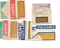 7895 Telegrammi LAMPO ITALCABLE 5 Buste Completi Testo 1940-1966 - Marcophilia