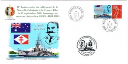 Nouvelle Caledonie New Caledonia Cachet Commemoratif France Libre Hms Adelaide Timbre Personnalise A Moi 19/9/15 TB - Covers & Documents