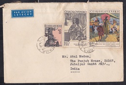 CZECHOSLOVAKIA, 1971,  Airmail  Cover To India With 3 Stamps, # 312 - Luchtpost