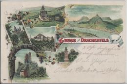 Gruss Vom Drachenfels - Litho Lithographie A. Dreesbach - Drachenfels
