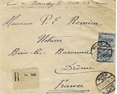 1922- Enveloppe RECC. De SUEZ ( Egypte ) Affr.15 Mill. En Paire  Pour La France -étiquette De Recc. - Lettres & Documents