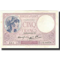 France, 5 Francs, 5 F 1917-1940 ''Violet'', 1939-10-26, SPL, Fayette:4.13, KM:83 - 5 F 1917-1940 ''Violet''