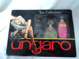 UNGARO " LES COLLECTIONS" COFFRET  3 MINIS BOUCHON  VERRE " DIVA" SENSO" UNGARO "   LIRE §§ - Miniatures Femmes (avec Boite)