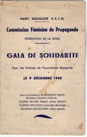 VP12.317 - 1956 - Programme Parti Socialiste S.F.I.O - Gala De Solidarité Pour Les Victimes De L'Insurrection Hongroise - Programma's