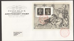 1990 Penny Black Miniature Sheet   RM FDC   City Of London  Special Red Handstamp - 1981-1990 Em. Décimales