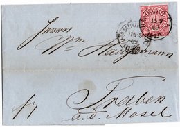 Germany NDP 1869 Postal History Rare Cover Mi.16 HAMBURG To TRABEN DB.406 - Sonstige & Ohne Zuordnung