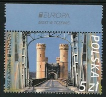 POLONIA/ POLAND/ POLSKA/ POLOGNE-  EUROPA 2018 -"PUENTES.-BRIDGES -BRÜCKEN -PONTS"- SERIE 1 V. + VIÑETA EUROPA - 2018