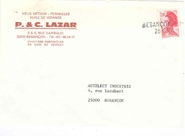 Marque Linéaire BESANCON 25-056  Sur 2 Enveloppes 115 Mm X 160 Mm - Mechanical Postmarks (Other)