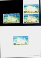 OCEAN BIRDS-BLACK NAPED TERN-IMPERF PAIR (ERROR) WITH STAMP & DELUX PROOF-NEW CALEDONIA-1978-SCARCE-MNH-PA3-10 - Albatros