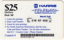 Angola - Harris Teledata, Military Card, Used In Angola By UN Soldiers, Dial #08, 25$, Used - Angola