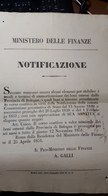 PONTIFICIO Ministero Delle Finanze Notificazione Roma 25 Aprile 1851 ( Boni Provincia Di Bologna ) Doc.278 - Autres & Non Classés