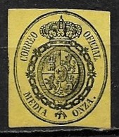 Timbres - Espagne - 1858 - Service Oficial - Media Onza - - Servizi
