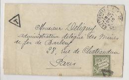 Lettre De Bretteville à Paris - 1915 - Non Affranchie Et Taxée à 20 Cts - 1859-1959 Covers & Documents