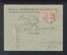 Romania Cover Banca Marmarosch Blank Perfins 1924 - Brieven En Documenten