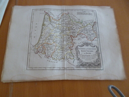 Carte Atlas Vaugondy 1778 Gravée Par Dussy 40 X 29cm Mouillures France Guyenne Gascogne Bearn Basse Navarre - Mapas Geográficas