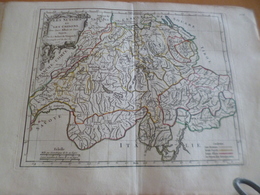 Carte Atlas Vagondy 1778 Gravée Par Dussy 40 X 29cm Mouillures Les Suisses Et Les Grisons Suisse - Carte Geographique