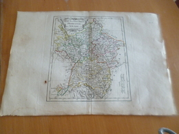 Carte Atlas Vaugondy 1778 Gravée Par Dussy 40 X 29cm Mouillures France Haut Et Bas Rhin Franconie Souabe - Carte Geographique