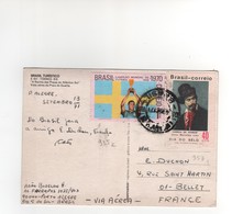 Timbres Yvert N° 935 , 957 , Sur CP, Carte Postale , Postcard Du 26/09/1971 Pour La France - Cartas & Documentos