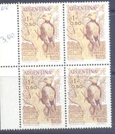 1960. Argentina, Mich.717, Bird, Cantinpero De La Patagonia, 4v In Block,  Mint/** - Unused Stamps