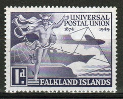 Falkland Islands George VI 1949 UPU 1d  Stamp. - Islas Malvinas