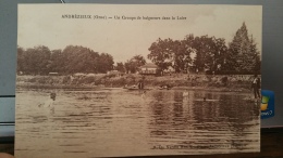 Andrèzieux (Orne)  - Carte Fautée - Un Groupe De Baigneurs Dans La Loire - Andrézieux-Bouthéon