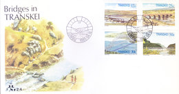 TRANSKEI / SOUTH AFRICA : FIRST DAY COVER WITH INFORMATION BROCHURE INSIDE : BRIDGES IN TRANSKEI - 18-04-1985 - Transkei