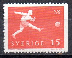 SUEDE  N°  429a    *  ( Non Dentele Droite ) Cup 1958   Football  Soccer Fussball - 1958 – Svezia