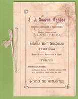 Abrantes - Catálogo De J. J. Soares Mendes - Fábrica Bom Sucesso - Fundição - Publicidade. Santarém. - Publicidad