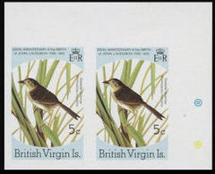 BR.VIRGIN ISLANDS 1985 Birds Seaside Sparrow 5c CORNER IMPERF.PAIR - Mussen