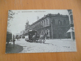 CPA Argentine Argentina Montevideo Calle 18 De Julio  Tram Tramway à Cheval - Argentinië